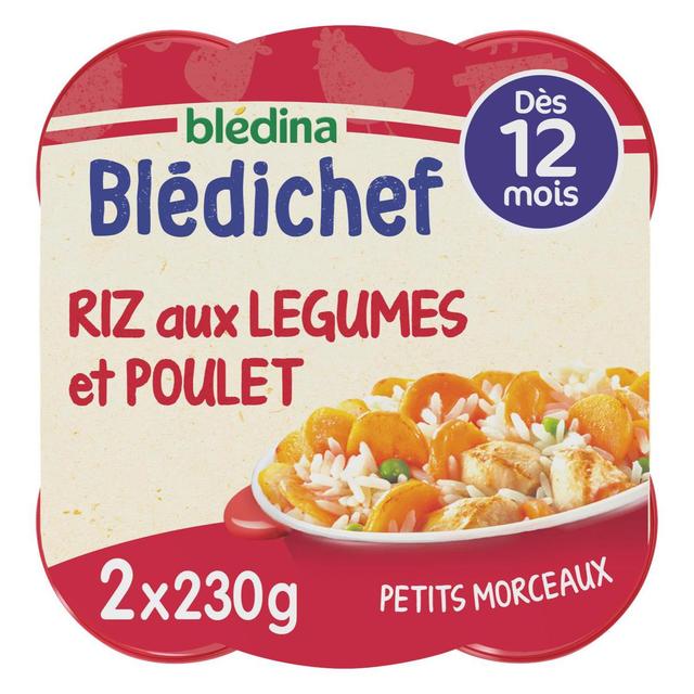 3041091436474 - Blédina - Blédi'chef - Riz aux Légumes et Poulet Assiette Bébé Dès 12 mois