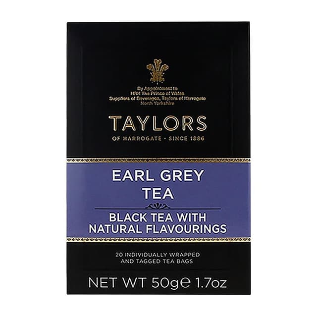 0615357118874 - Taylors of Harrogate - Thé Noir Earl Grey aromatisé à la bergamote 20 sachets