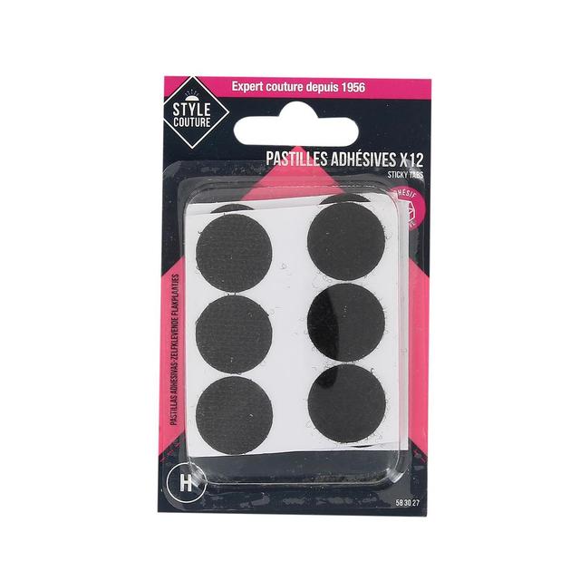 3040695830275 - Style couture - Pastilles adhésives Velcro® noires
