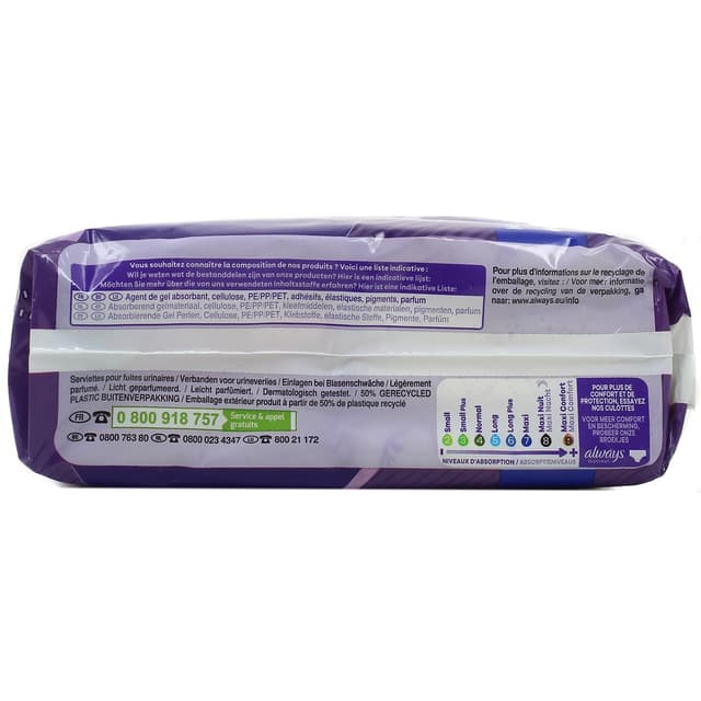 8006530251075 - Always Discreet - Serviettes pour Fuites Urinaires Maxi Protection