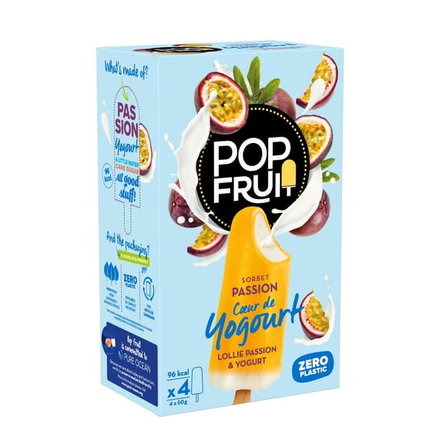 3760124195675 - Pop' Fruit - Bâtonnets yaourt et sorbet passion