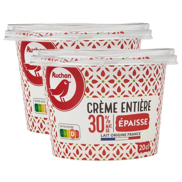 2050000411076 - Auchan - Crème fraîche épaisse entière 30%mg