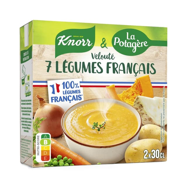 8720182402776 - Knorr & La Potagère - Velouté de Légumes Français Soupe liquide en brique individuelle