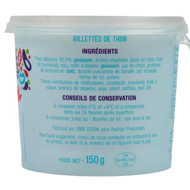 3596710453276 - Auchan - Rillettes de thon