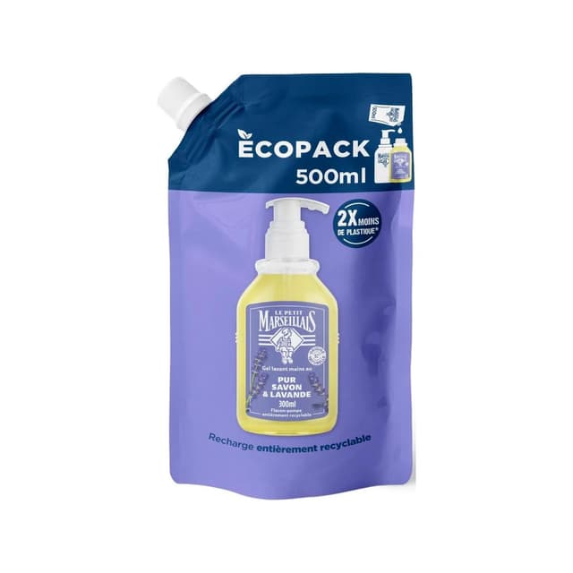 3574661813776 - Le Petit Marseillais - Gel Lavant Pur Savon Lavande Recharge
