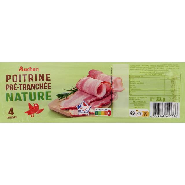 3254560453876 - Auchan - Poitrine Nature Prétranchée