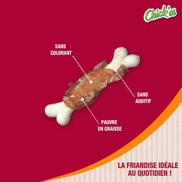 3166780045376 - Riga Chick'Os - Bone au poulet - Friandise Récompense pour chien