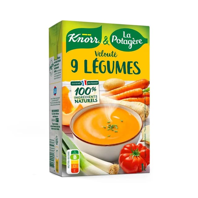8714100766576 - Knorr & La Potagère - Velouté de 9 légumes Soupe liquide en brique familiale
