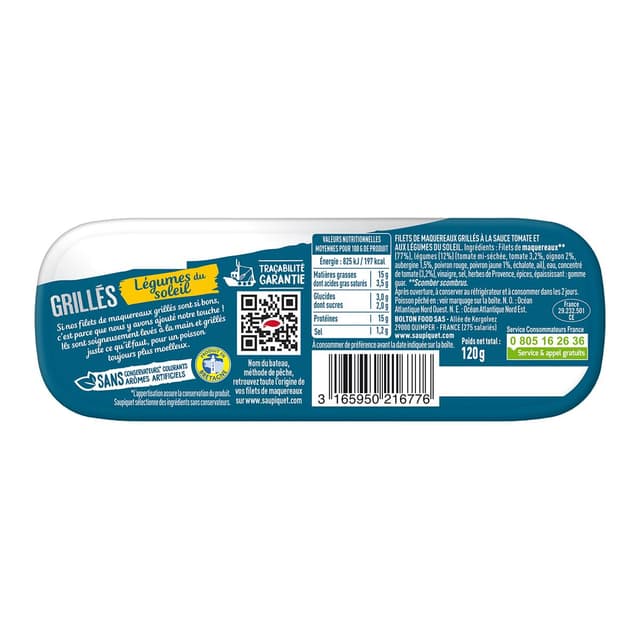 3165950216776 - Saupiquet - Filets de Maquereaux Grillés Légumes du soleil