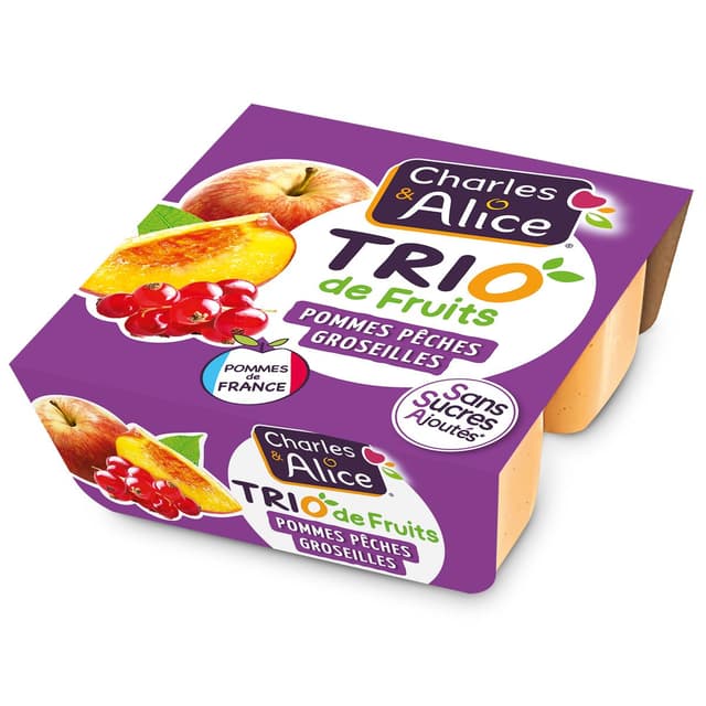 3297760099376 - Charles et Alice - Trio de fruits - Pommes, Pêches, Groseilles