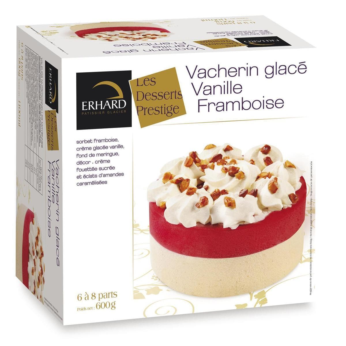 Livraison à domicile Erhard Vacherin vanille framboise, 600g