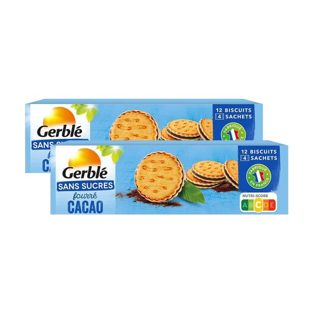 2050000400377 - Gerblé Sans Sucres - 12 Fourrés cacao sans sucres