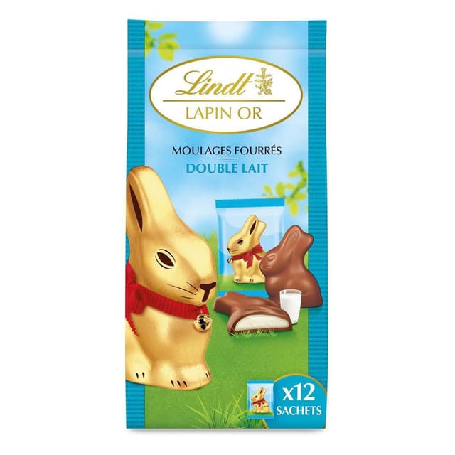 3046920030977 - Lindt - Lapin Or fourrés double chocolat lait x12