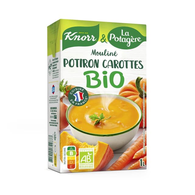 8714100742877 - Knorr & La Potagère - Mouliné de Potiron Carottes Bio Soupe liquide en brique familiale