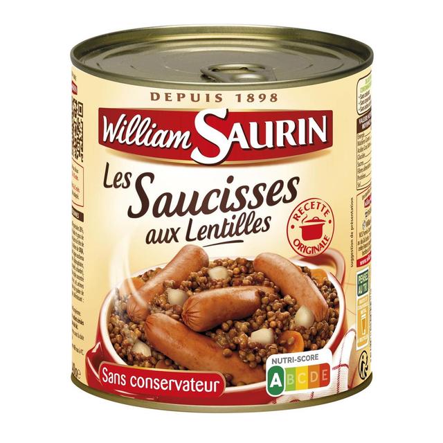 3049580545577 - William Saurin - Saucisses aux Lentilles