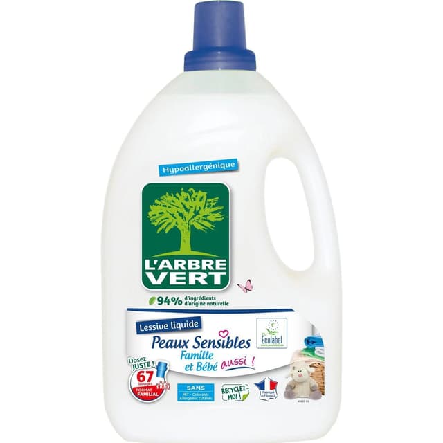 3450601045677 - L'arbre Vert - Lessive liquide Peaux sensibles Hypoallergénique