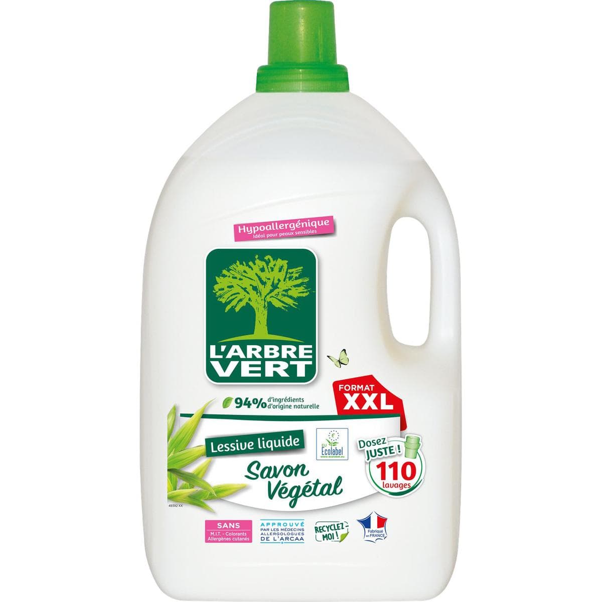 Acheter L'arbre Vert Lessive hypoallergnique au savon vgtal, 4,95L