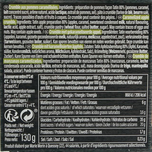 3372900009177 - Marie Morin - Crumble aux pommes caramélisées