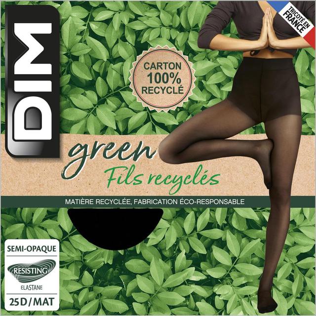 3610862219877 - Dim - Collant semi opaque 100 % fil recyclé Green Noir 25D