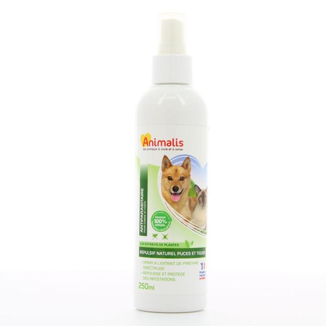 3700602094472 - Animalis - Spray répulsif naturel puces et tiques pour chiens et chats