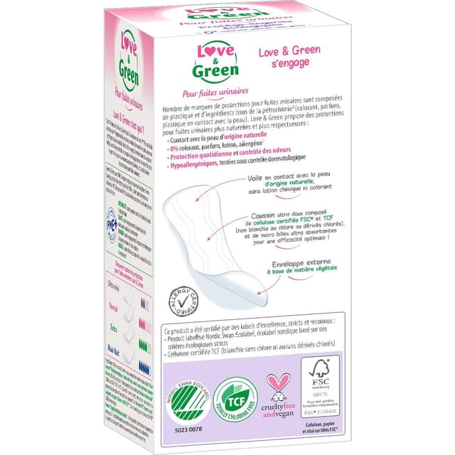 3700668701178 - Love & Green - Protège-slips hypoallergénique incontinence