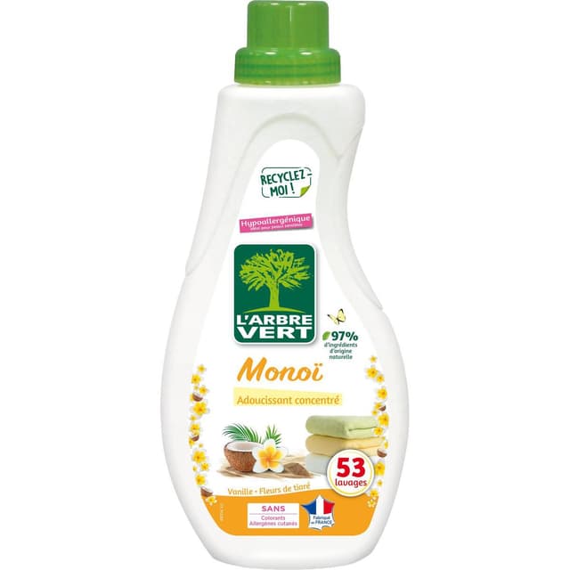 3450601052378 - L'arbre Vert - Adoucissant liquide concentré hypoallergénique monoï