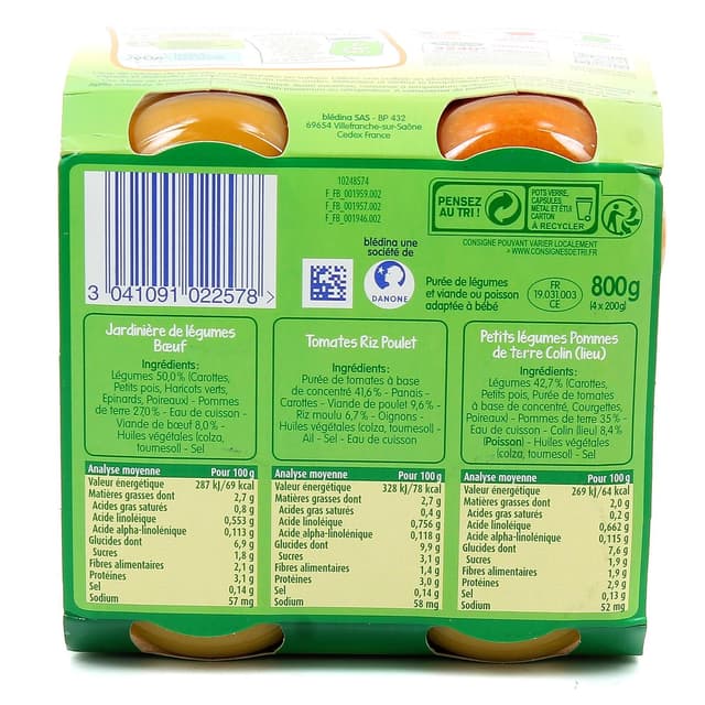 3041091022578 - Blédina - Assortiment de recettes dès 6 mois