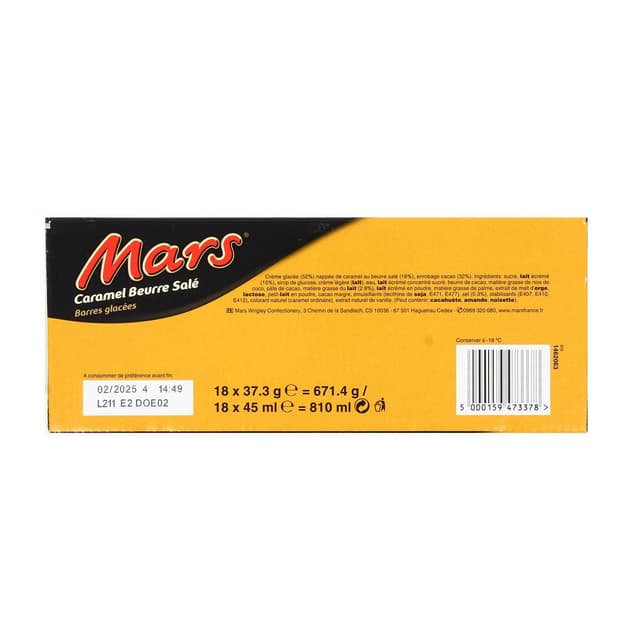 5000159473378 - Mars - 18 Barres Glacés Caramel Beurre Salé