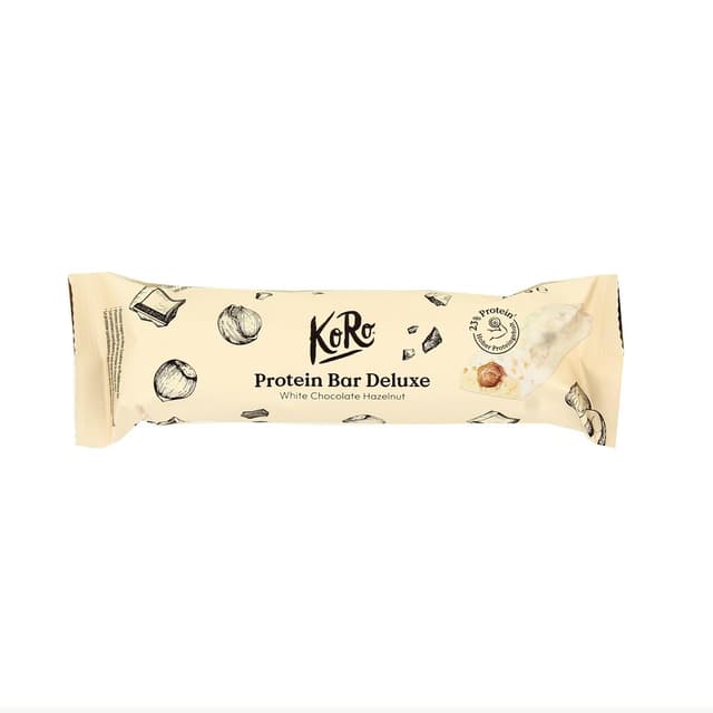4255582815078 - Koro - Barre protéinée Deluxe noisettes - chocolat blanc