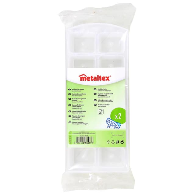 8002522535178 - Metaltex - 2 bacs de 12 glaçons en forme de cube