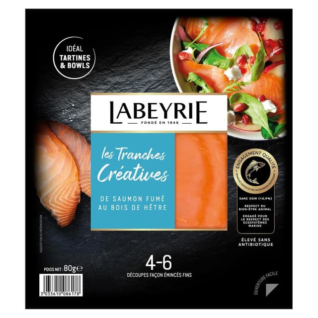 3033610086178 - Labeyrie - Saumon Fumé Découpe Façon Tranche Emincé Fin