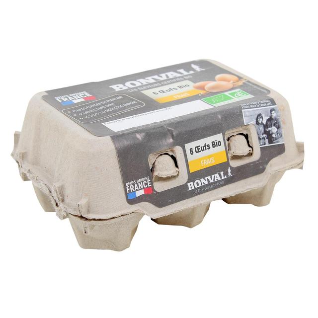 3760099536978 - Bonval - Oeufs bio frais, calibre moyen