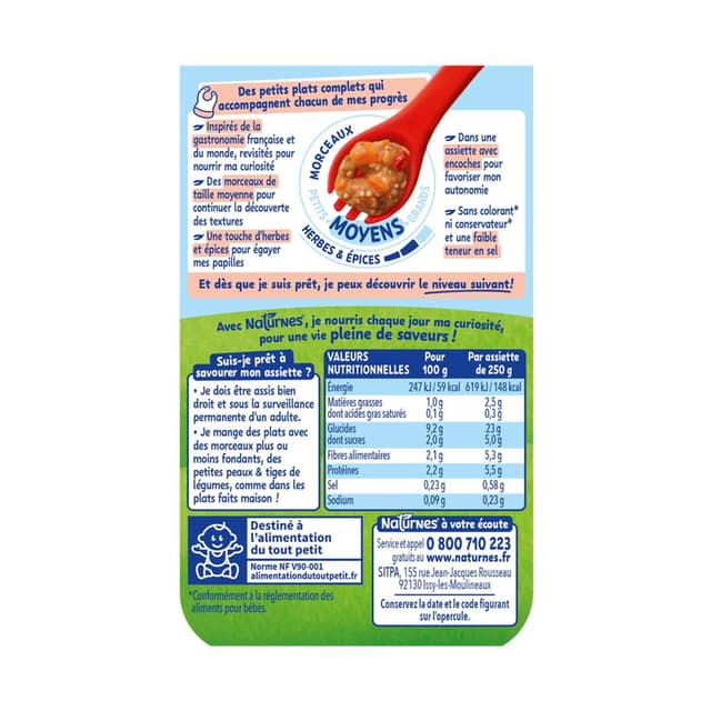 3701669200479 - Naturnes® - P'tite Recette - Couscous Végétal Assiette Bébé dès 18 mois