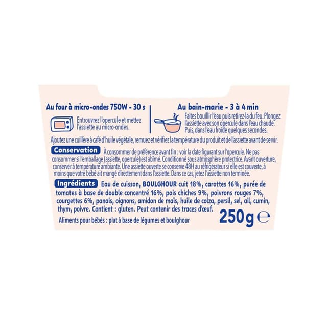3701669200479 - Naturnes® - P'tite Recette - Couscous Végétal Assiette Bébé dès 18 mois