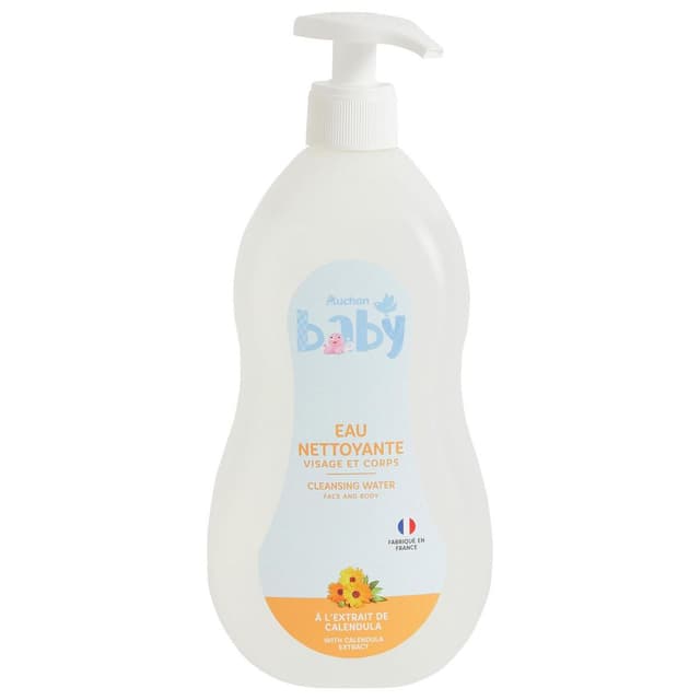 3596710510979 - Auchan Baby - Eau nettoyante visage et corps à l'extrait de calendula