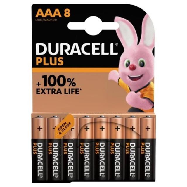 5000394141179 - Duracell - 8 Piles LR03 / AAA Alcaline Plus 100% Extra Life