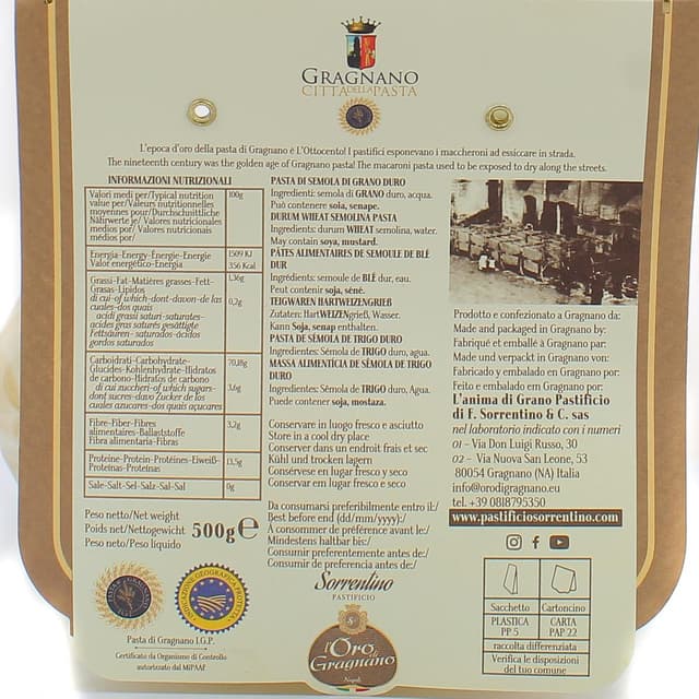 8033986411579 - L'Oro Di Gragnano - Pâtes Festoni artisanales de Naples IGP Premium