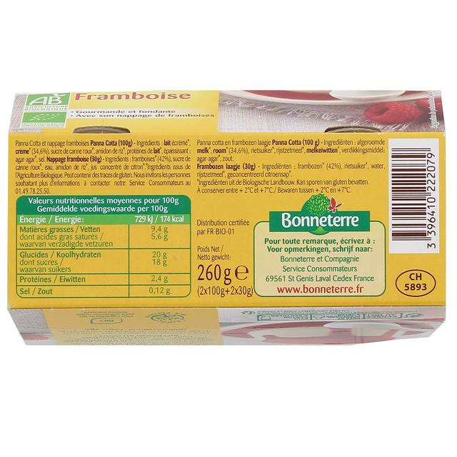 3396410222079 - Bonneterre - Panna cotta bio nappage framboise