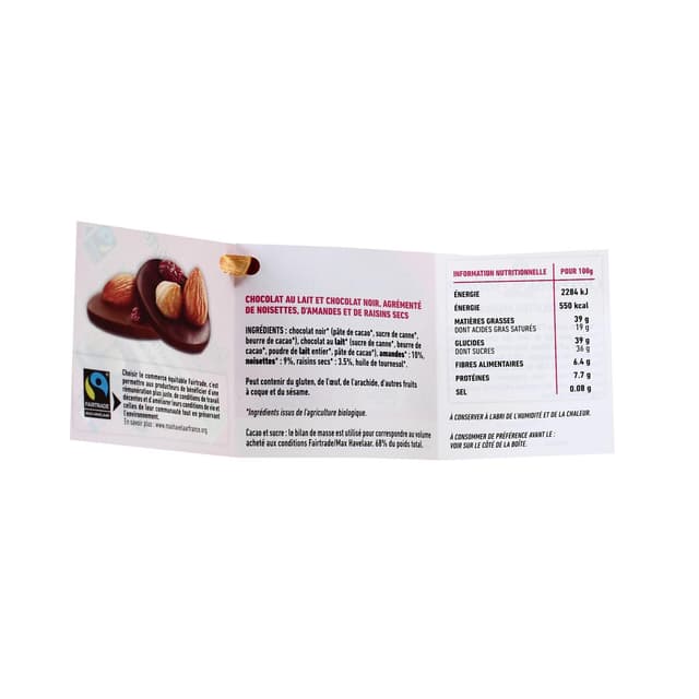 3760077186379 - Saveurs & Nature - Mendiants chocolat noir et lait bio
