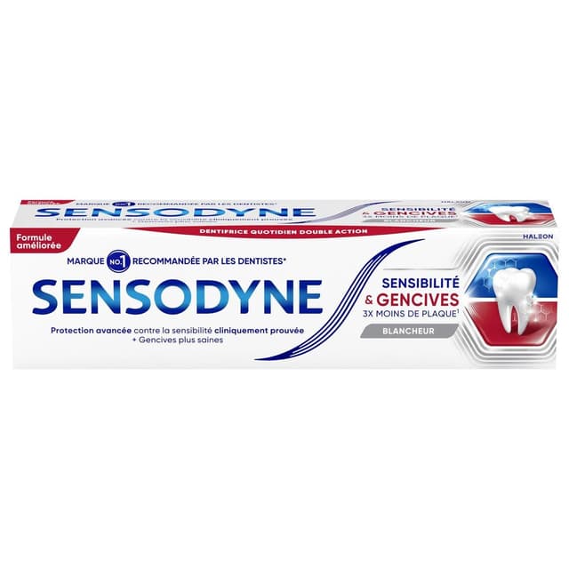 5054563236579 - Sensodyne - Dentifrice Sensibilité & Gencives 3x moins de Plaques Blancheur