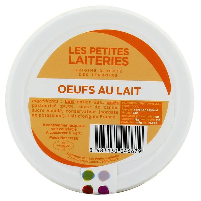 3483130046679 - Les Petites Laiteries - Petit Pot d'Oeufs au Lait - Lait de vache pasteurisé