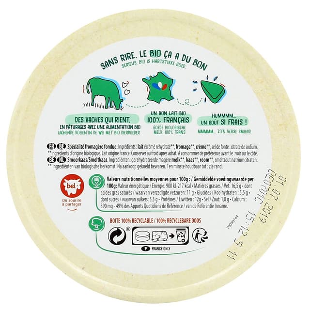 3073781110180 - La vache qui rit - Fromage fondu bio