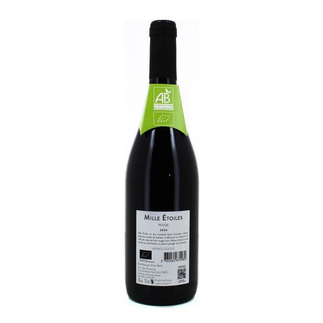 3760262670980 - Vin De France rouge - Mille Etoiles Bio