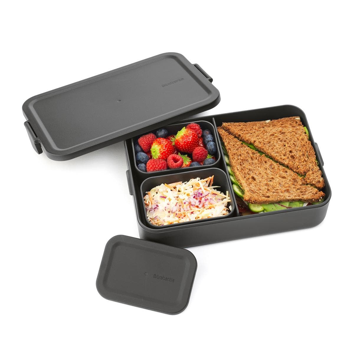 Boîte à Bento Market World – 4 Compartiments – 32 Oz – Avec Couvercle Et Cuillère – Rouge – Neuf
