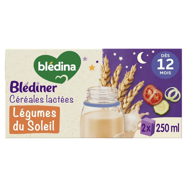 3041092074880 - Blédina - Blédîner - Céréales lactées Légumes du Soleil Bébé dès 12 mois 