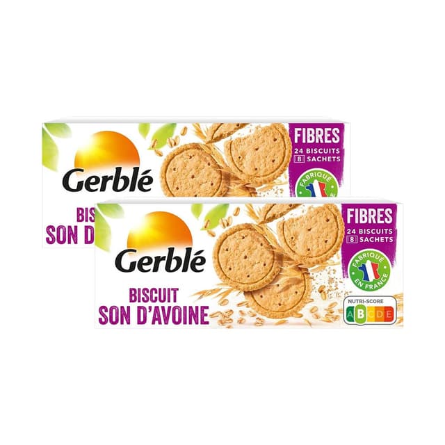 3175681103849 - Gerblé Fibres - 24 Biscuits au Son d'Avoine - 46% de sucres en moins