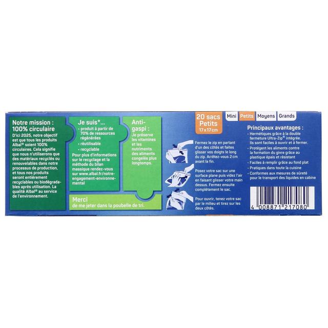4008871217080 - Albal - Sacs congélation ultra-zip Petit Modèle - 1 L