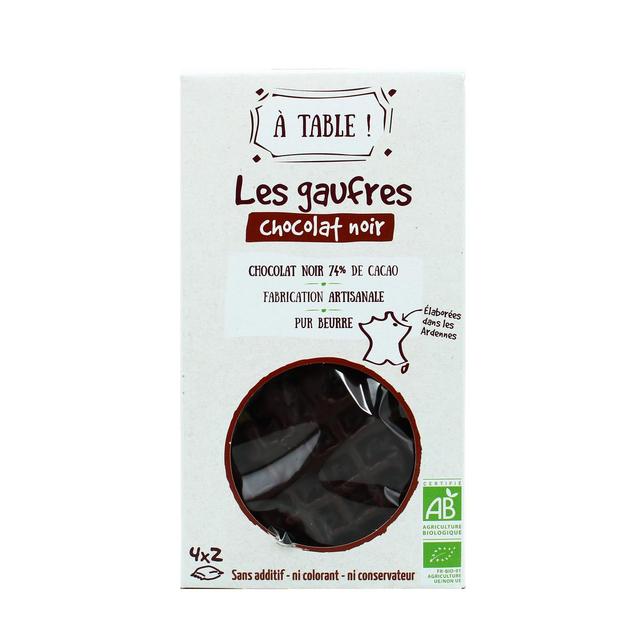 3760099537180 - A Table - Gaufres chocolat noir bio x8