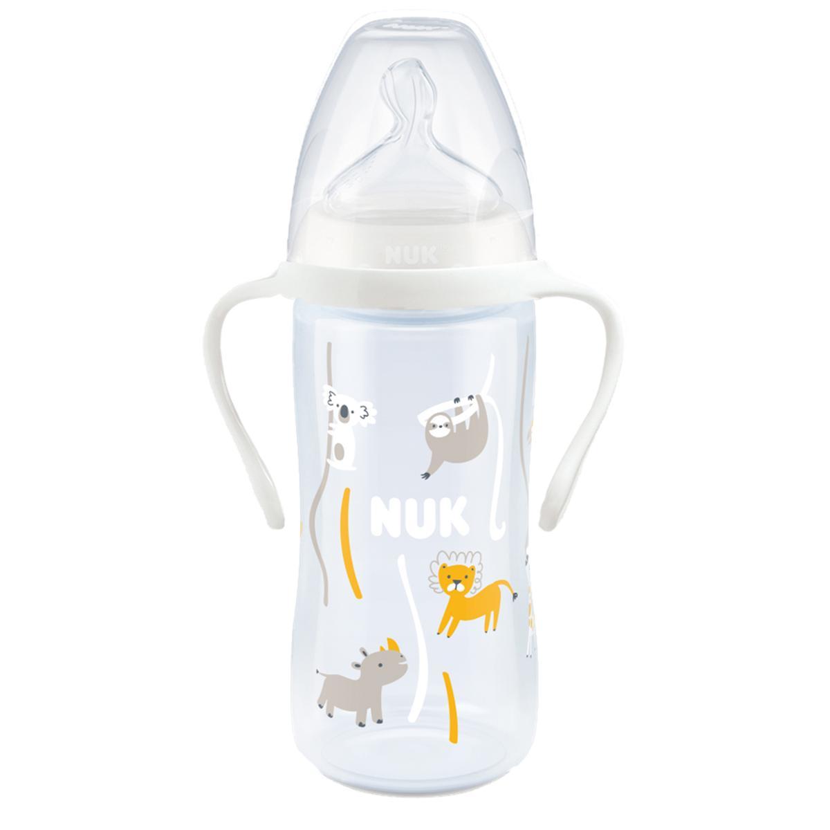 3159921228080 - Nuk - Biberon blanc à poignéee 6-18 mois