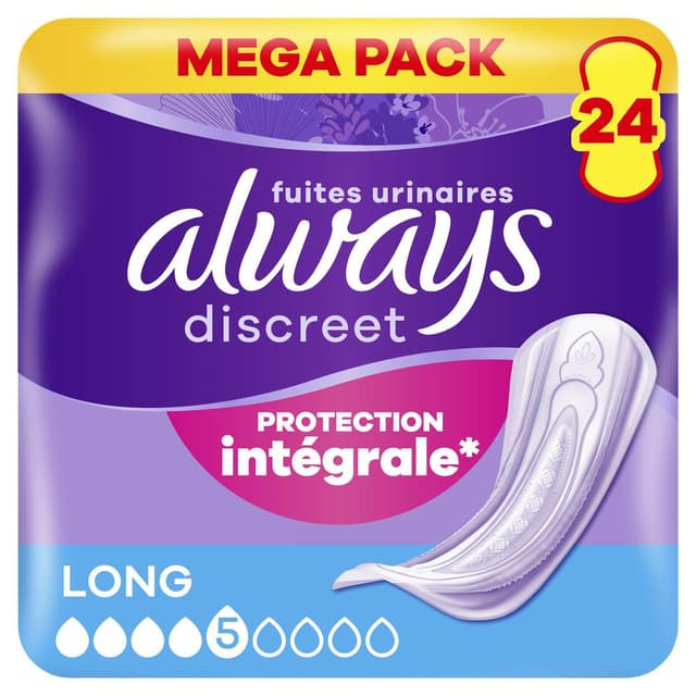 8006530251181 - Always - Discreet Serviettes pour fuites urinaires long